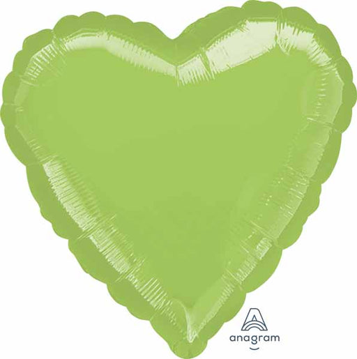 18-Inch Metallic Lime Green Heart Foil Balloon