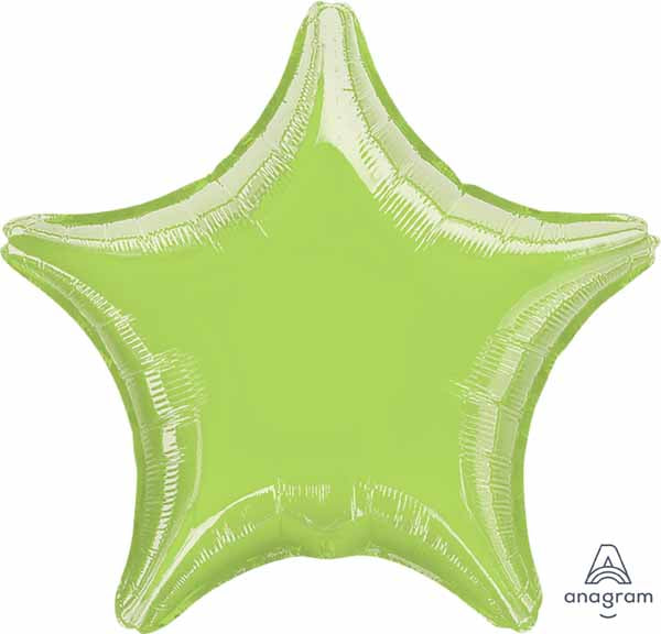 19-Inch Metallic Lime Green Star Foil Balloon