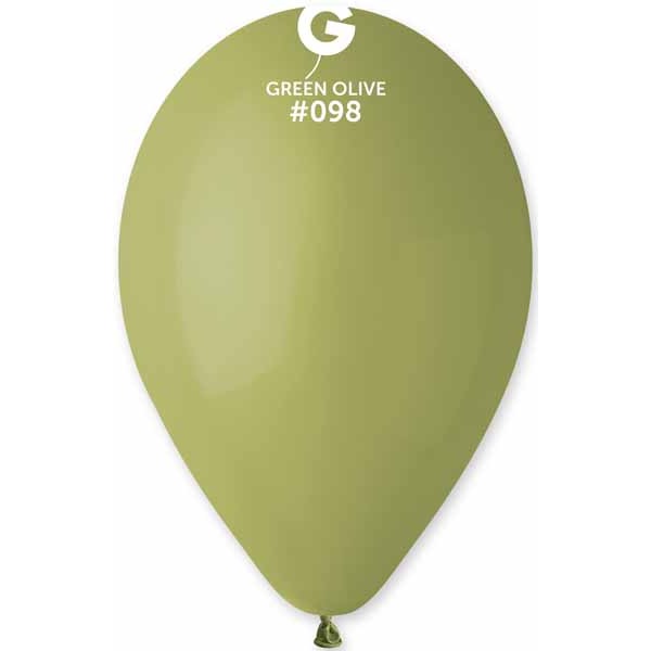 Gemar 12-Inch Olive Green Latex Balloons #098, 50 Count