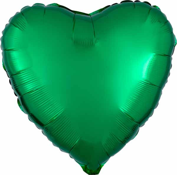 18 Inch Metallic Green Heart Foil Balloon