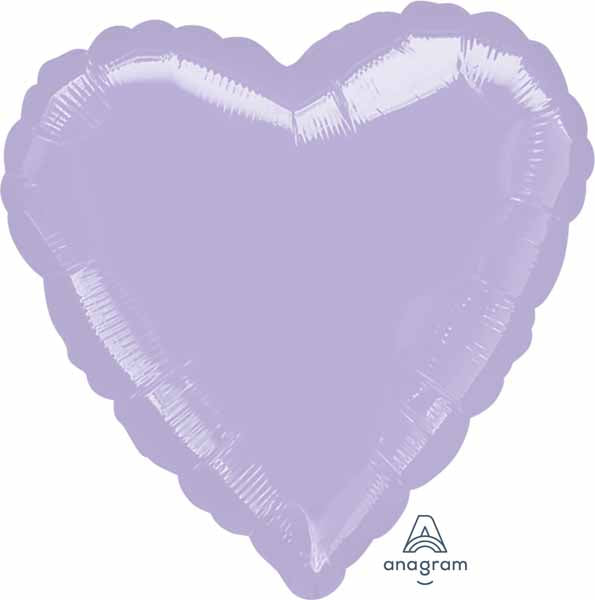 18 Inch Metallic Pearl Pastel Lilac Heart Foil Balloon