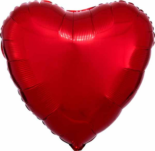 Anagram 18-Inch Metallic Red Heart Foil Balloon