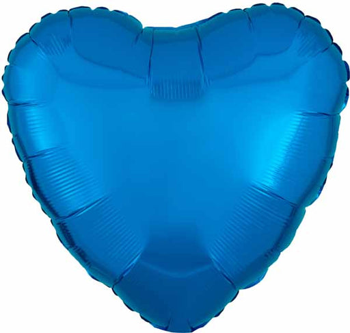 18-Inch Metallic Blue Heart Foil Balloon