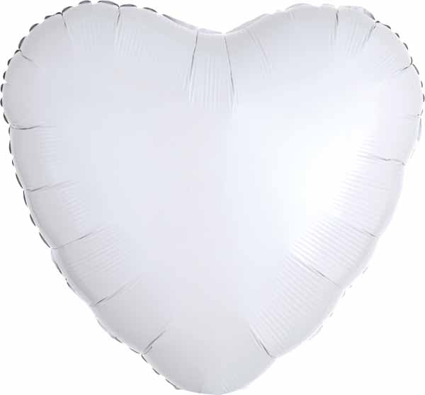 18-Inch Opaque White Heart Foil Balloon