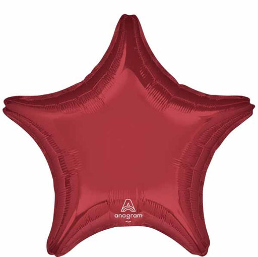 19-Inch Burgundy Star Foil Balloon