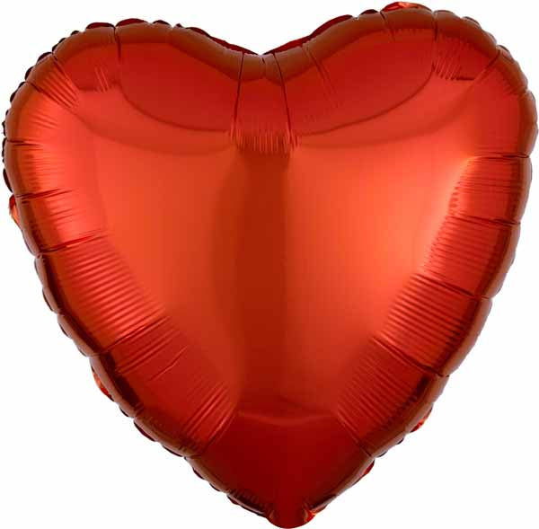 18-Inch Orange Heart Foil Balloon