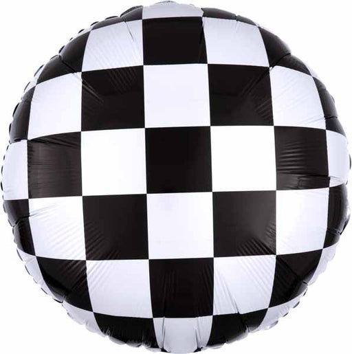 Checkerboard 18-Inch Round Foil Balloon