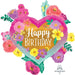 Happy Birthday Painted Flowers 27" Foil Balloon