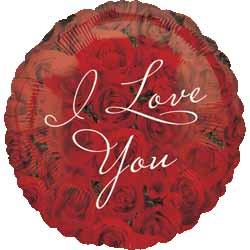 I Love You Roses 18-Inch Round Foil Balloon