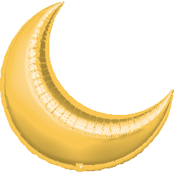 35 Inch Gold Crescent Moon Foil Balloon