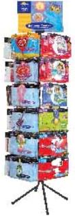 60-Peg Black 5-Panel Balloon Floor Spinner Rack