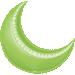 Lime Green Crescent Mini Shape Foil Balloon, 10 Inch