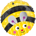 Cute Bumble Bee 18-Inch Round Foil Balloon