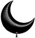 Black Crescent Moon Foil Balloon, 35 Inch