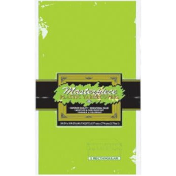 Lime Green Plastic Table Cover, 54 x 108 Inches