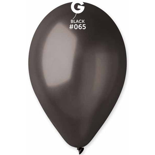 Gemar 12" Metallic Black Latex Balloons, 50 Count