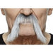 MOUSTACHE WHITE/GREY 12 CM X 10 CM