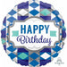 Happy Birthday Tie Pattern 18" Round Foil Balloon