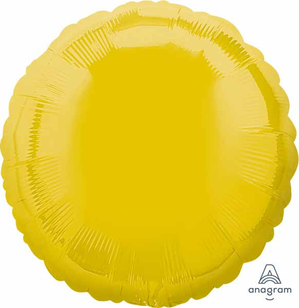 18 Inch Yellow Round Foil Balloon