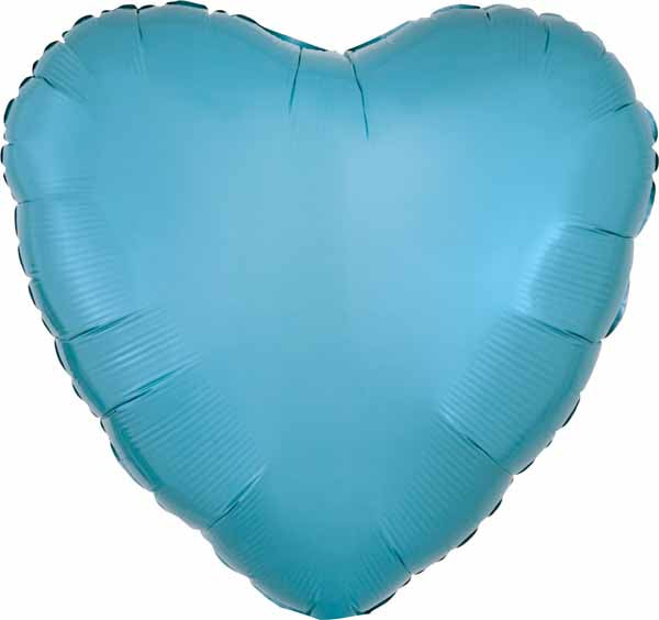 Caribbean Blue 18-Inch Heart Foil Balloon