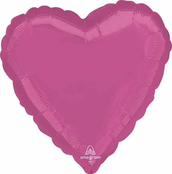 18-Inch Bright Bubble Gum Pink Heart Foil Balloon