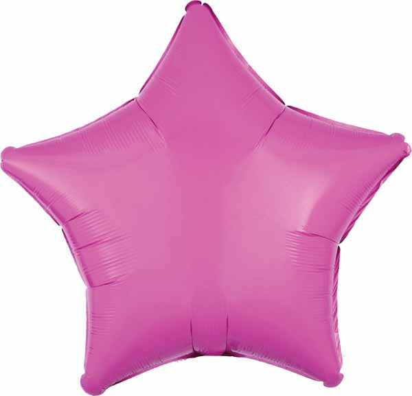 19-Inch Bright Bubble Gum Pink Star Foil Balloon