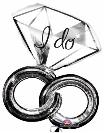 I Do Wedding Rings 30-Inch Foil Balloon