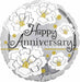 18-Inch Silver Happy Anniversary Foil Balloon