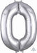 34-Inch Silver Number 0 Foil Balloon