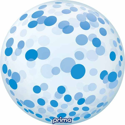 Prima Blue Confetti Sphere Balloon, 20 Inch