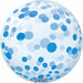Prima Blue Confetti Sphere Balloon, 20 Inch