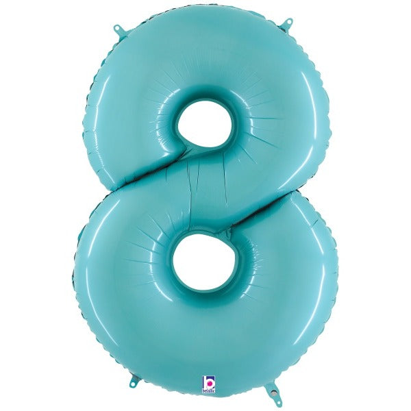 Megaloon Number 8 Balloon in Pastel Blue