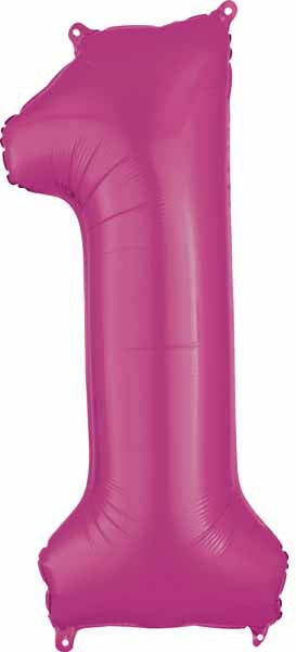 34-Inch Pink Number 1 Foil Balloon