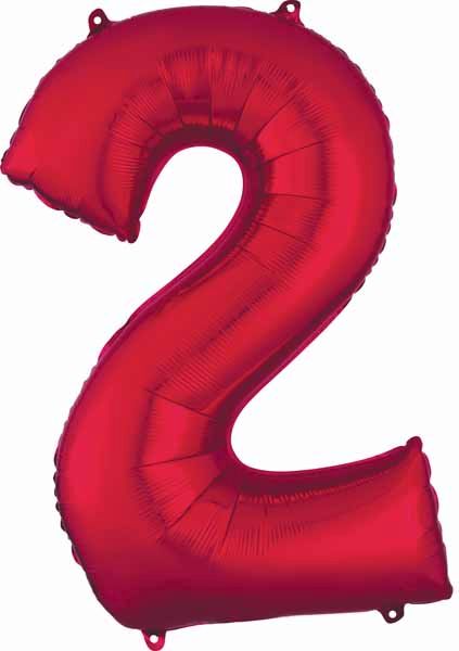 Anagram 34-Inch Red Number 2 Foil Balloon