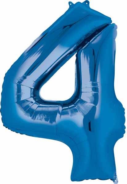 Anagram 34 Inch Blue Number 4 Foil Balloon