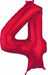 34-Inch Red Number 4 Foil Balloon
