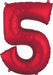 34-Inch Red Number 5 Foil Balloon