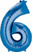 Anagram Blue Number 6 Foil Balloon, 34 Inch