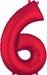 Anagram 34 Inch Red Number 6 Balloon