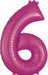 Pink Number 6 Balloon, 26 Inch