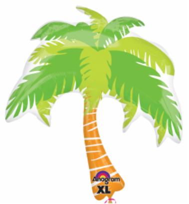 33-Inch Summer Scene Palm Tree Foil Balloon