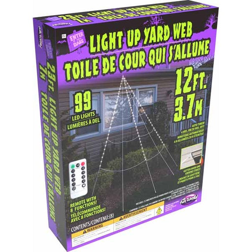 12-Foot Light-Up Yard Spider Web with 99 LED Lights