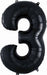 34-Inch Black Number 3 Balloon