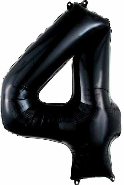 34-Inch Black Number 4 Foil Balloon