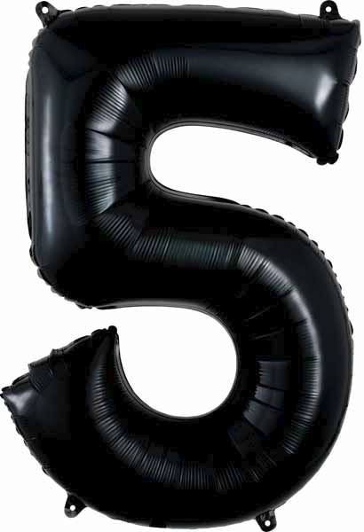 34 Inch Black Number 5 Foil Balloon