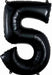 34 Inch Black Number 5 Foil Balloon