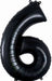 34-Inch Black Number 6 Foil Balloon