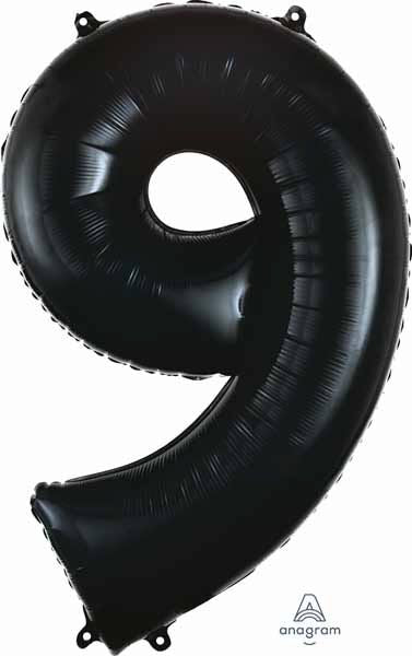 34-Inch Black Number 9 Foil Balloon