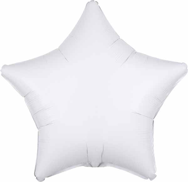 19-Inch Metallic White Star Foil Balloon