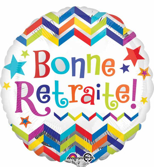 Bonne Retraite Chevron 18-Inch Foil Balloon